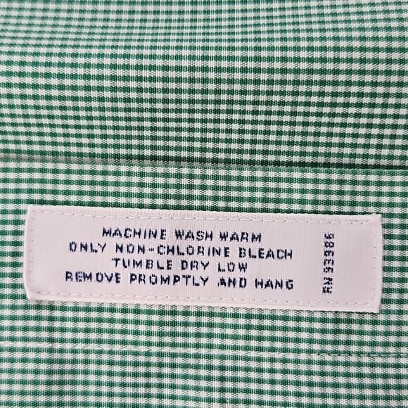 Brooks Brothers Shirt Size 17 1/2 x 34/35 Green Check Spread Collar EUC Non-Iron - Picture 4 of 15